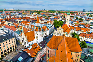 Panoramic aerial view of Munich, an Architecture Photo by Leonid Andronov