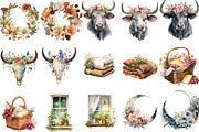 Watercolor Taurus Season Clipart, an Illustration by Designking (Thumbnail 2 of 5)