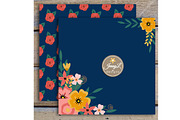 Navy Blue Flower Digital Paper, a Pattern Graphic by JennyL Designs (Thumbnail 4 of 6)