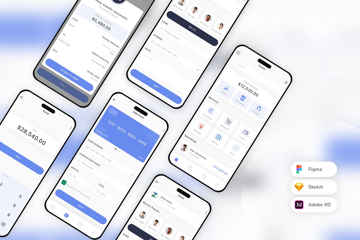Wallet & Finance Mobile App UI Kit, an UI Kit Template by uicube