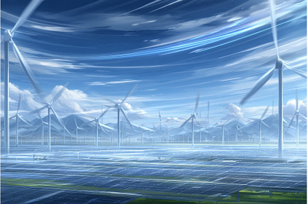 The image depicts a power station, an Industrial Photo by ZinetroN
