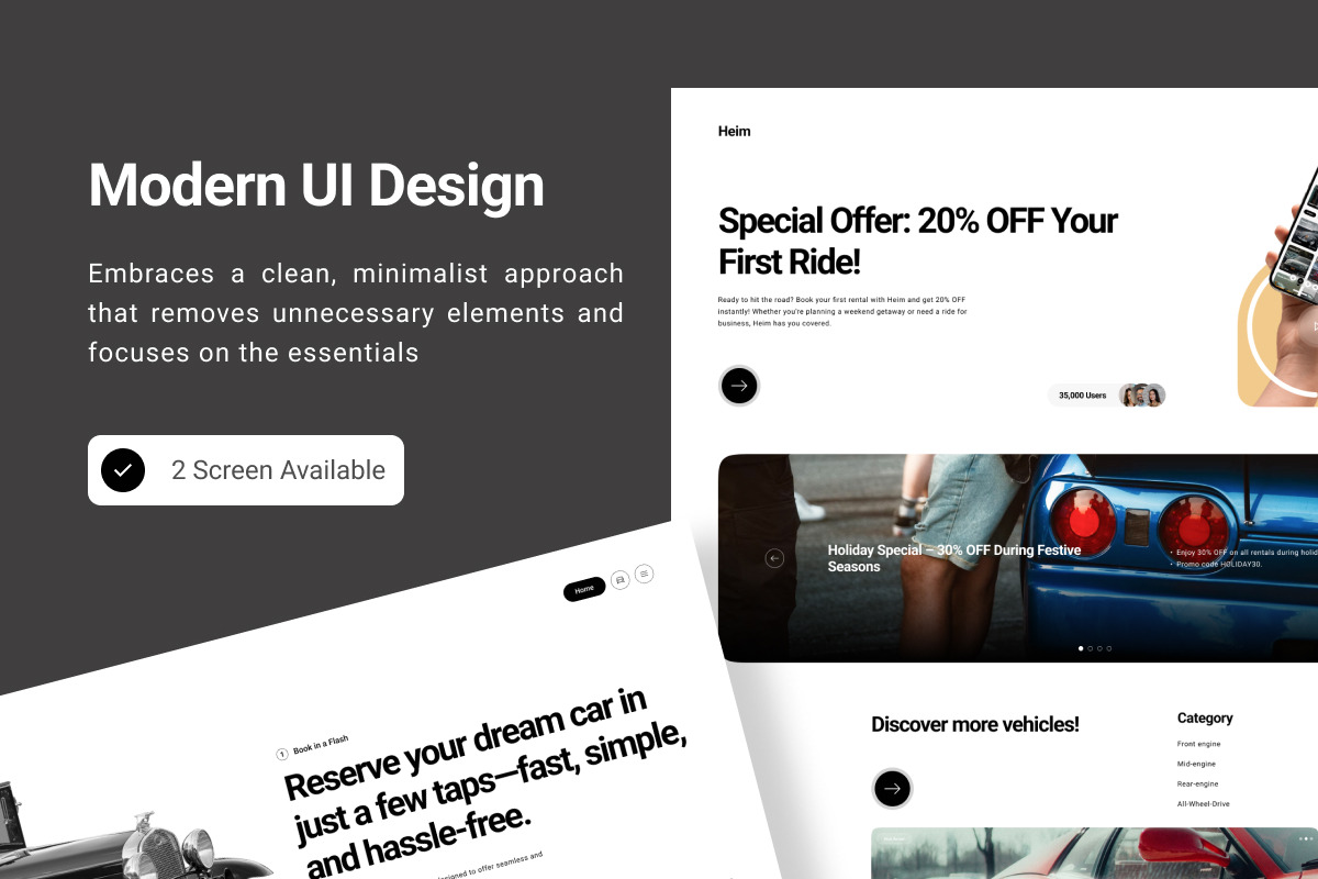 Heim - Car Rent Landing Page, a Landing Page Template by twinstd (Photo 2 of 5)
