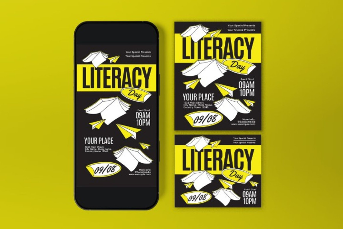 International Literacy Day Flyer, a Flyer Template by graphicook (Photo 3 of 3)