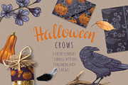 Halloween crows, a Background Graphic by HmarkaShop (Thumbnail 1 of 5)