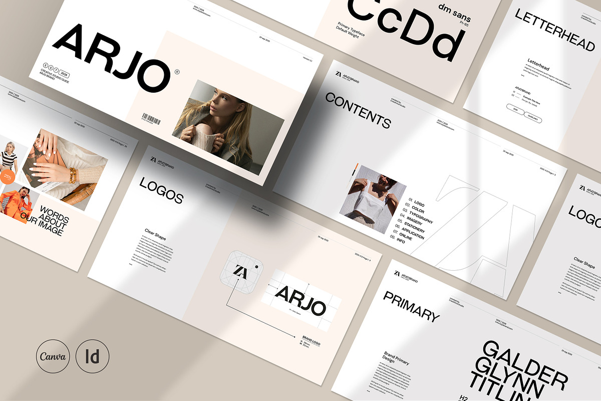 ARJO | Brand Guidelines Canva, a Presentation Template by creathrivestudio (Photo 9 of 13)
