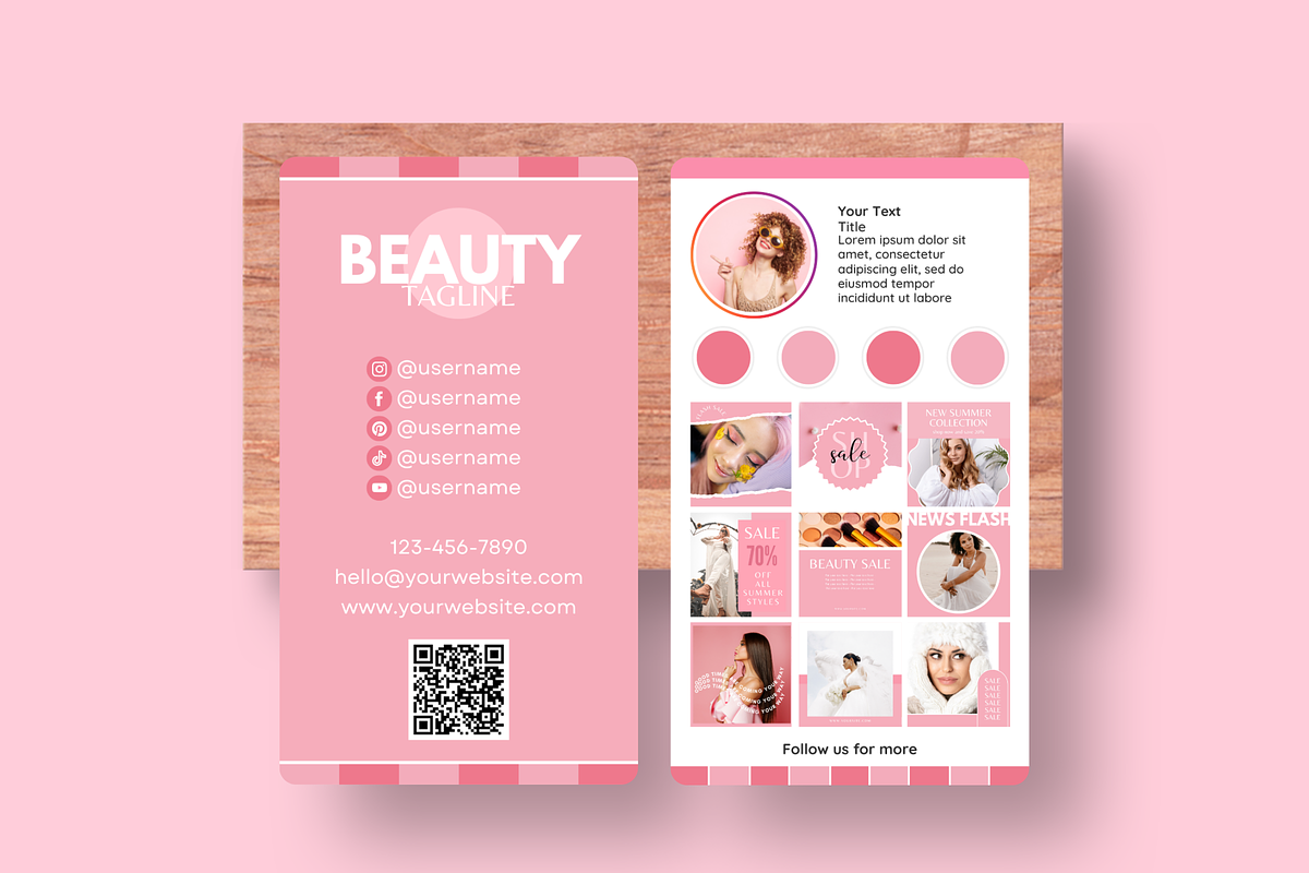 Business Card Template - Pink, a Business Card Template by SunshineStudioBoutique (Photo 7 of 9)