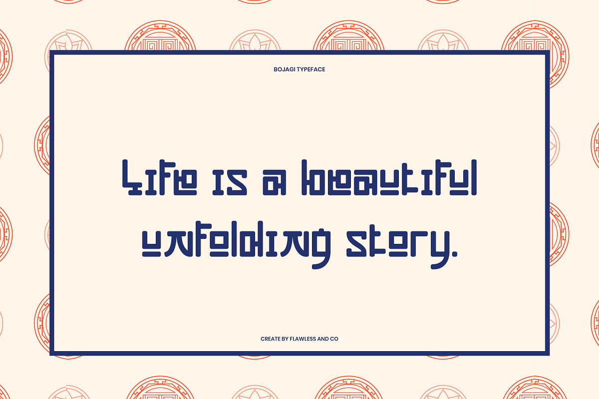 Bojagi - Korean Style Typeface Font, a Font by Flawless And Co (Photo 8 of 10)