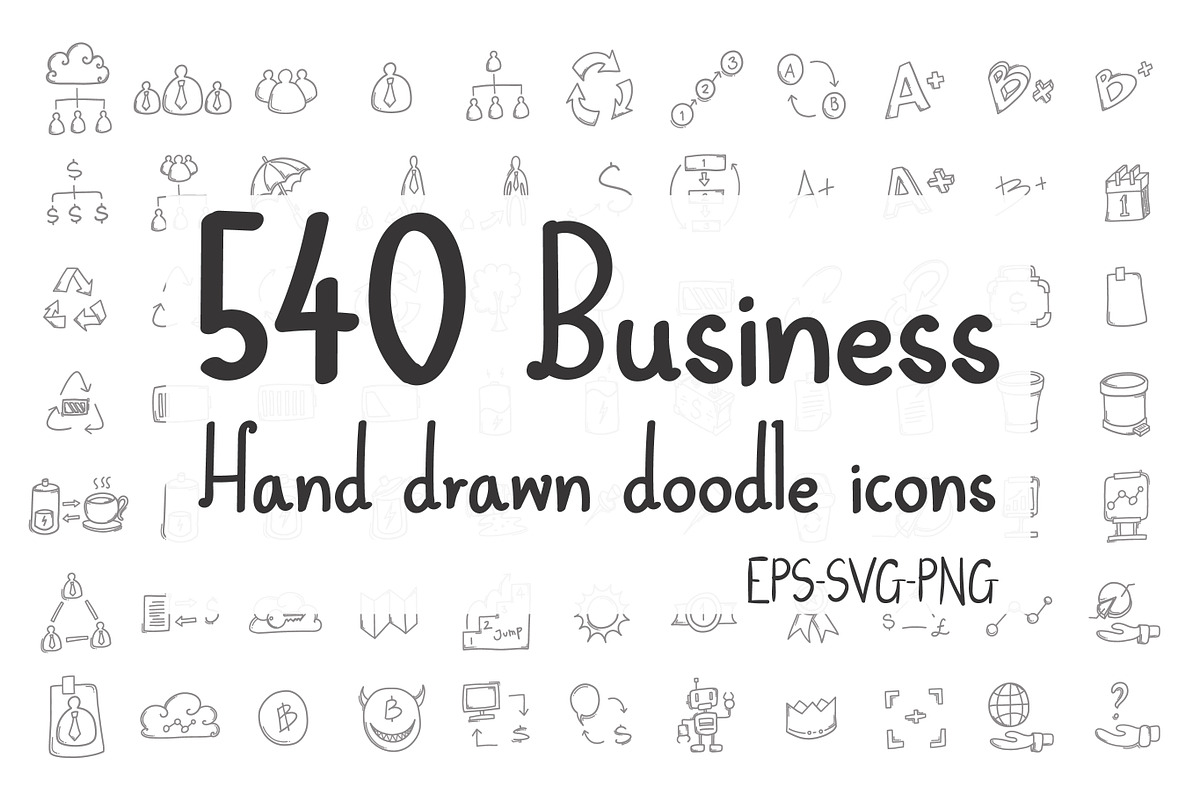 540 Business Hand Drawn doodle Icons, an Outline Icon by TKDoodle (Photo 1 of 9)