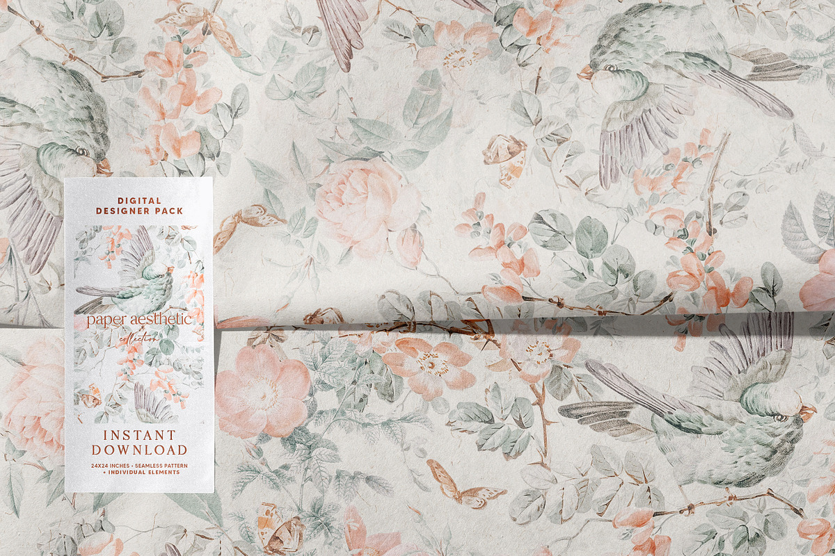 Pastel Floral Luxury Pattern, a Pattern Graphic by paper aesthetic (Photo 8 of 9)