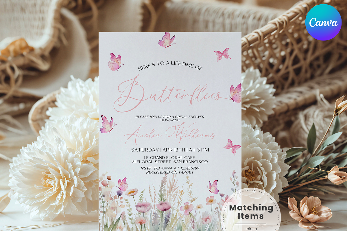 Spring Bridal Shower Invite Template, an Invitation Template by Digital_Mind (Photo 1 of 7)