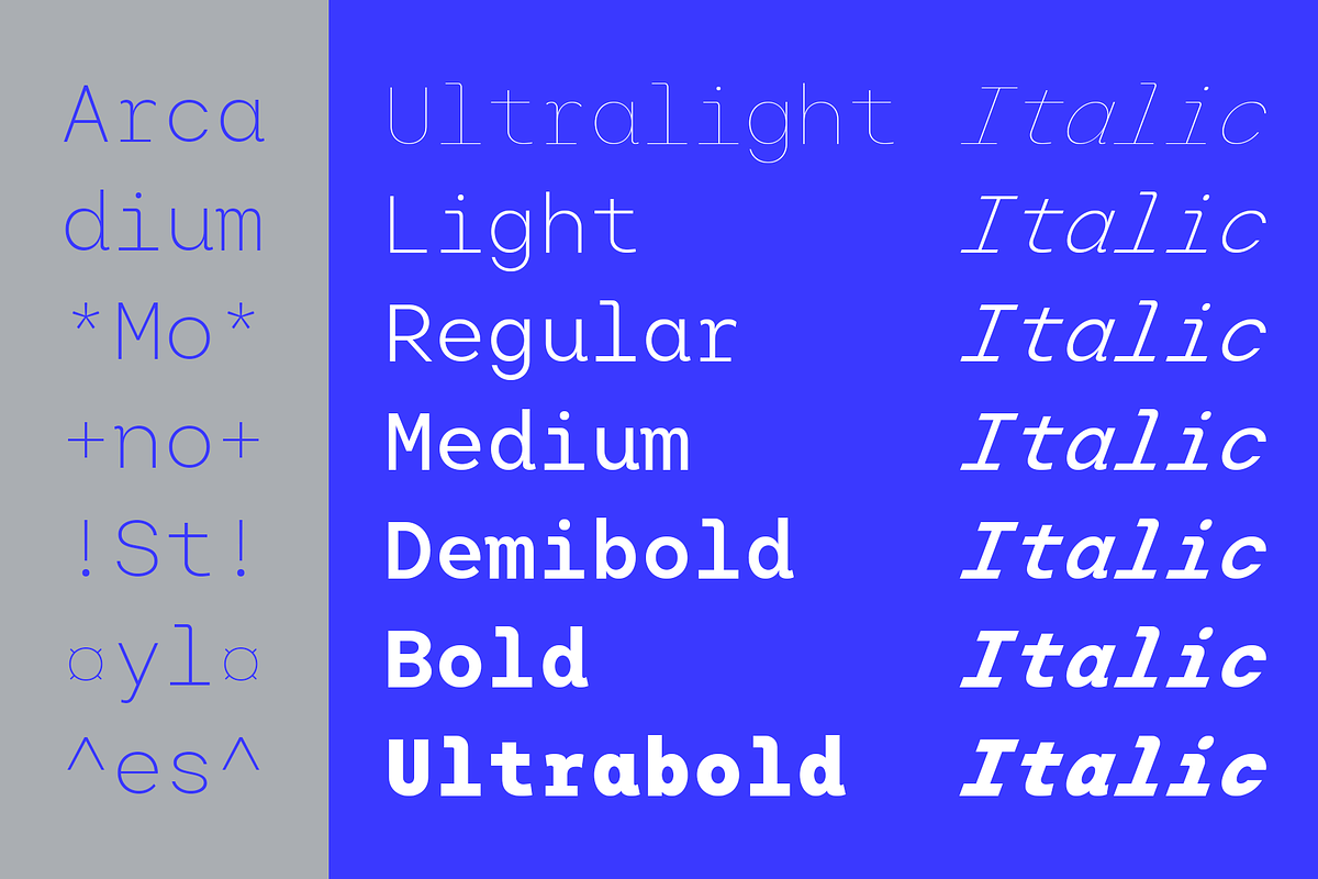 Arcadium Mono - Precision Family, a Sans Serif Font by Jehoo Creative (Photo 7 of 12)