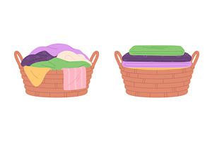 Messy and clean clothes. Laundry, an Illustration by LadadikArt
