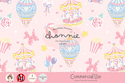 Pastel Carousel Seamless Pattern, a Pattern Graphic by Chonnieartwork (Thumbnail 1 of 5)