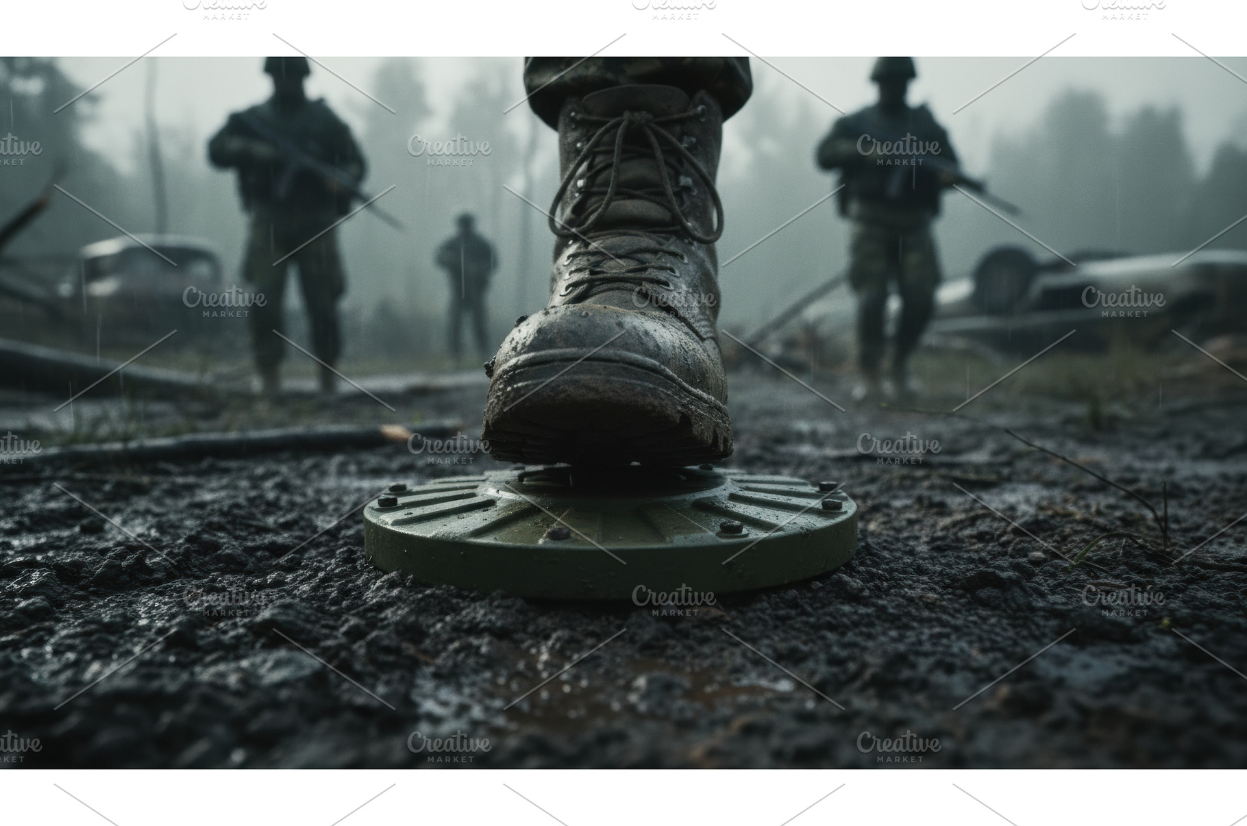 A tense military scene showing a, a Background Photo by Igor Tichonow