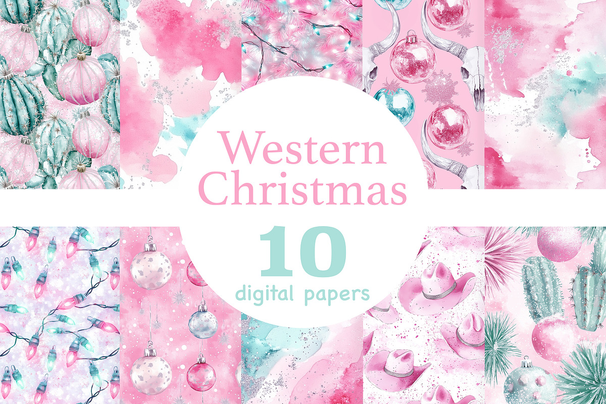 Western Christmas Papers, a Pattern Graphic by GlamArtZhanna (Photo 1 of 4)