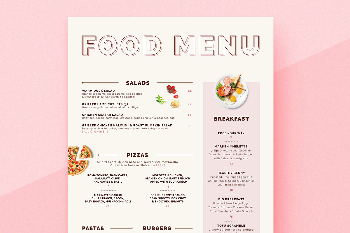 Food Menu Design, a Brochure Template by Aurelie Maron (Photo 4 of 4)