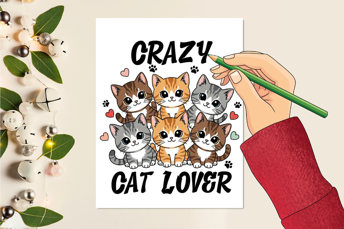 Crazy Cat Lover Sublimation Png, an Animal Illustration by Rose Art (Photo 4 of 4)