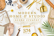 Modern Home & Studio Scene Creator, a Household Mockup by Salt Color Studio (Thumbnail 1 of 23)