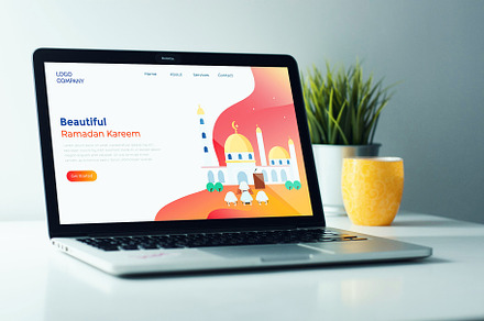 Landing Page People Pray To Mosque, a Landing Page Template by bungamustia