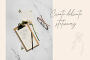 Line Art Floral Graphic Elements, a Decorative Illustration by CL Creative Studio (Thumbnail 7 of 11)