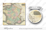 FRENCH VINTAGE MAP Digital Designs, an Illustration by Artfanaticus (Thumbnail 3 of 3)