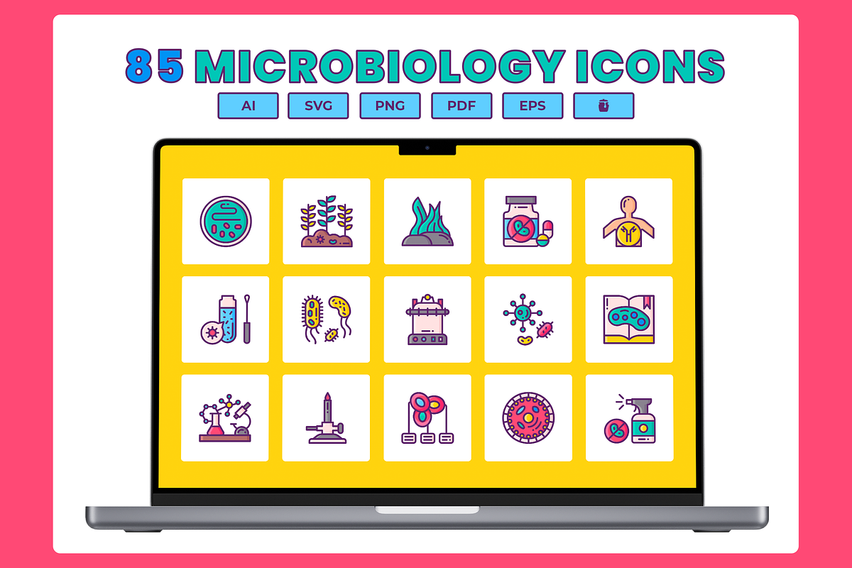 Bacteria and Viruses Icons, a Solid Icon by Flat Icons (Photo 1 of 7)