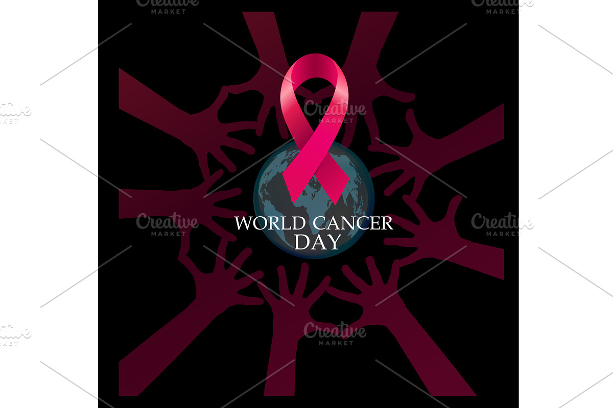 World Cancer Day banner. Hand drawn, an Object Illustration by Nenahliadava Design