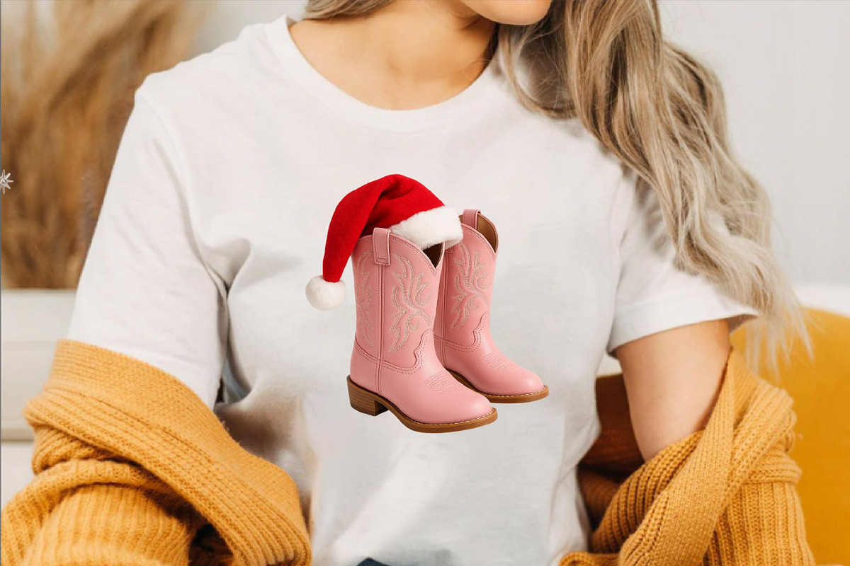 Christmas Pink Cowboy Boots Clipart, an Illustration by SVGArt (Photo 8 of 8)