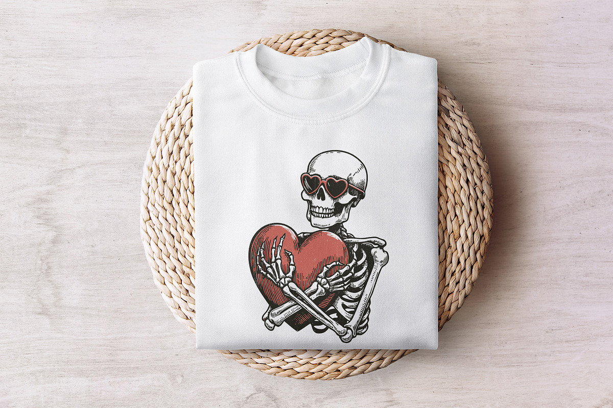 Skeleton Hugging a Heart PNG, Funny, an Illustration by SharpMarketplace (Photo 7 of 9)