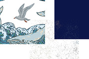 Whale, Waves, Seagull, a Pattern Graphic by NayaChu (Thumbnail 4 of 9)