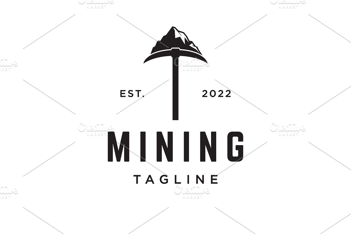 Retro and vintage mining tools logo, a Branding & Logo Template by LOGOCREATIVE