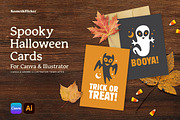 Spooky Halloween Cards for Canva, a Card Template by Komet & Flicker (Thumbnail 1 of 8)