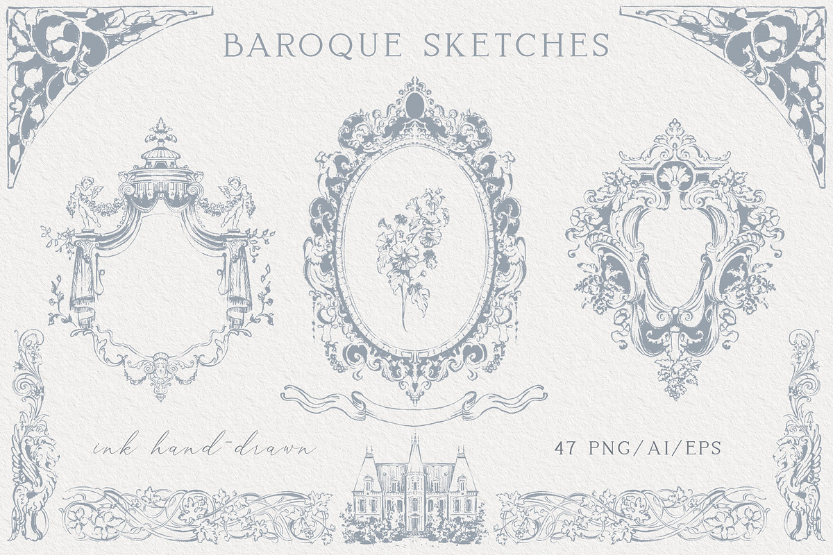 Baroque fine art clipart collection, an Illustration by Sensual Art (Photo 1 of 12)
