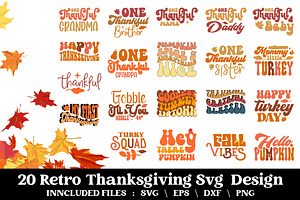 Retro Thanksgiving SVG Bundle