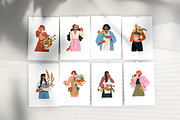 Happy women with flower bouquets set, a Person Illustration by Good Studio (Thumbnail 8 of 12)