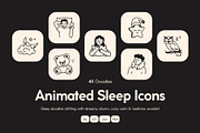 Animated Sleep Doodle Icon Set, an Outline Icon by Vectors Market (Thumbnail 1 of 5)