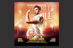 Football Game Flyer, a Flyer Template by DSGraphicDesign
