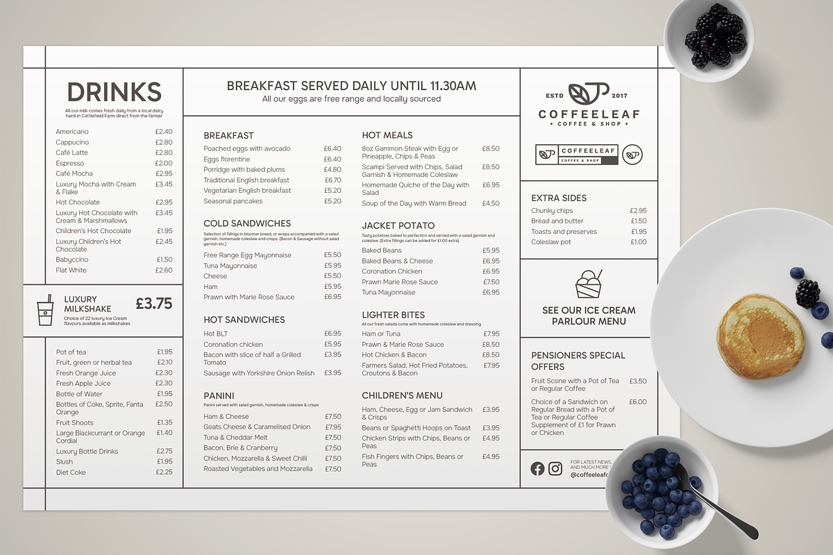 Coffee Shop Menu, a Print Template by SonaGeciova (Photo 2 of 3)