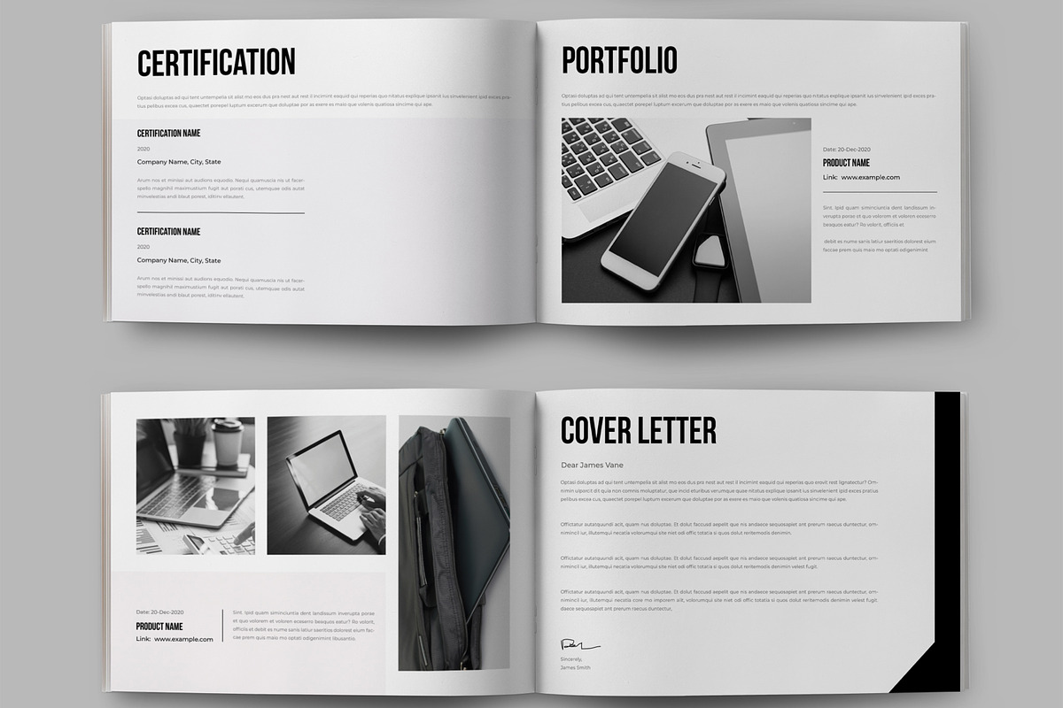 Resume Booklet Landscape Template preview 4