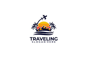 travelling vector template logo