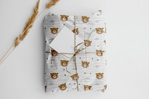 Seamless Patterns With Cute Bear