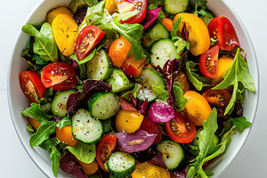 Fresh Colorful Vegetable Salad in Bo, a Food & Drink Photo by Pixeness Studio
