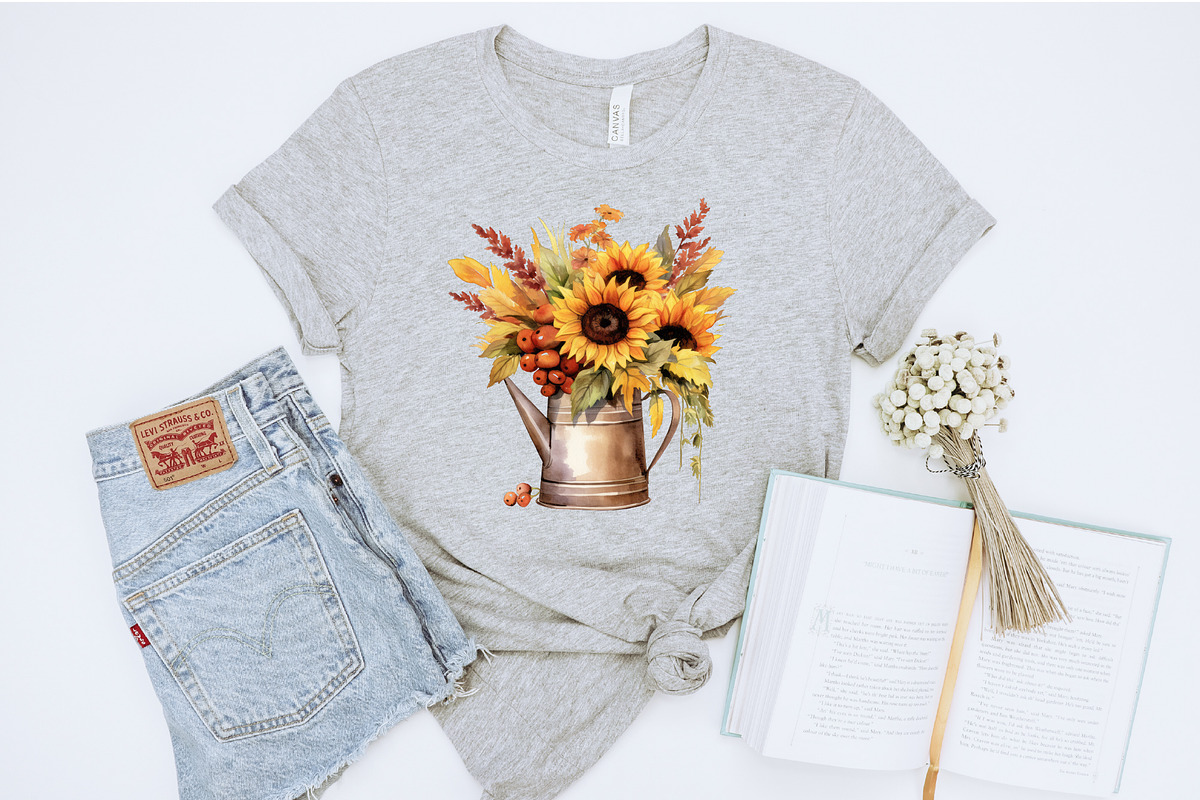 Sunflower Watercolor Autumn Clipart, a Seasonal Illustration by Orange Brush Studio (Photo 3 of 4)