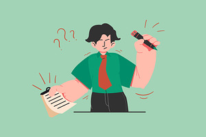 Businessman Taking Notes, an Object Illustration by Ahmad_Studio