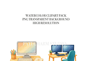 16 Computer Desk Clipart, a Decorative Illustration by Pati Charm Studio (Thumbnail 5 of 8)