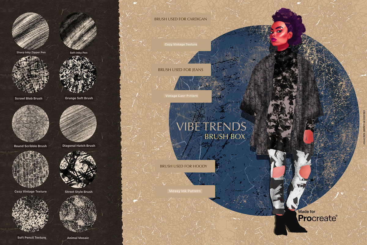 Vibe Trends Brush Box For Procreate, a Brush Add-On by Liquid Amethyst Art (Photo 6 of 8)