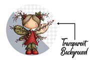 Whimsical Christmas Fairy Clipart, an Illustration by Pixels.Craft (Thumbnail 2 of 6)