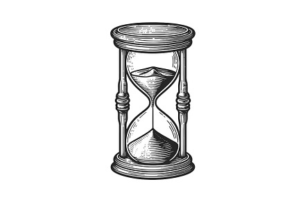 Vintage Hourglass Engraving vector, an Object Illustration by AlexArt
