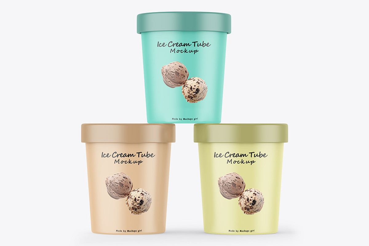 Ice cream tube Packaging Mockup set, a Cups & Container Mockup by Mockups Girl (Photo 4 of 5)