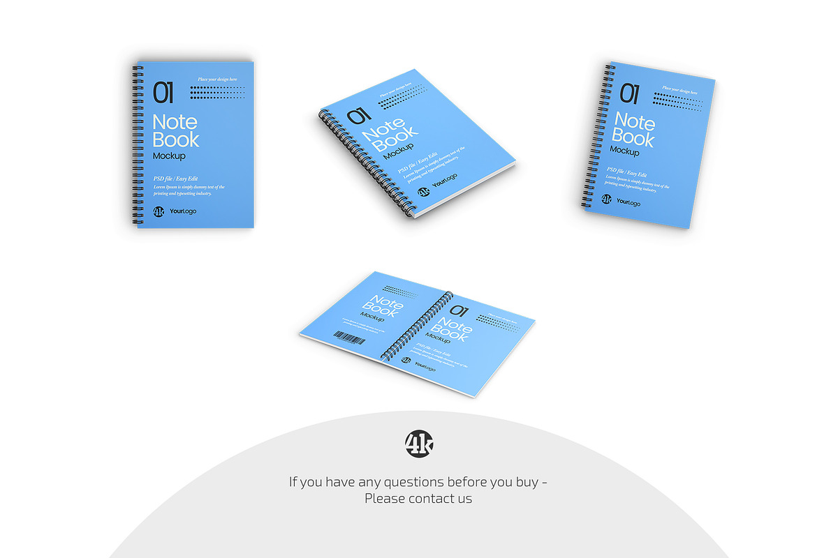 Spiral Notepad Mockup Set, a Books & Magazine Mockup by Country4k (Photo 4 of 4)